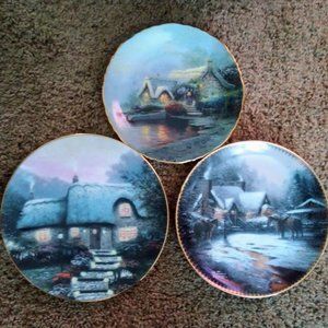 THOMAS KINDADE Limited Edition Collector Plates by Bradford Exchange Exc Cond